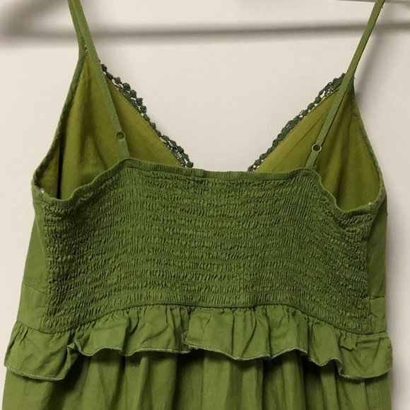 As U Wish Avocado Summer Dress with Crochet and Ruffle Detail - Picture 6 of 13